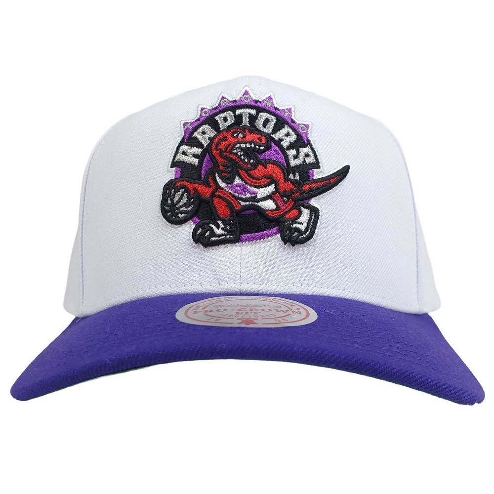 Toronto Raptors Mitchell & Ness NBA Pro Fit Snapback Hat Cap 3D‎ Logo White NWT